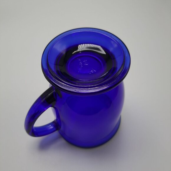 Vintage Anchor Hocking Cobalt Blue Glass Coffee Mug - Picture 10 of 12